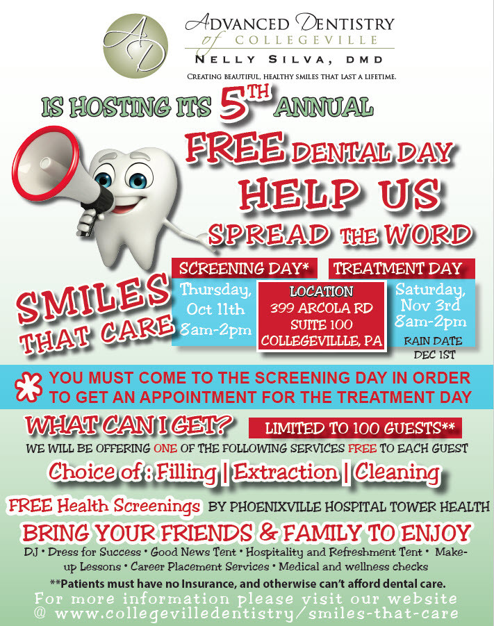 free dental day advanced dentistry of collegeville 2018