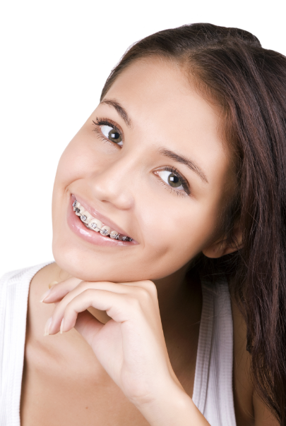 Girl with braces Collegeville Dentistry