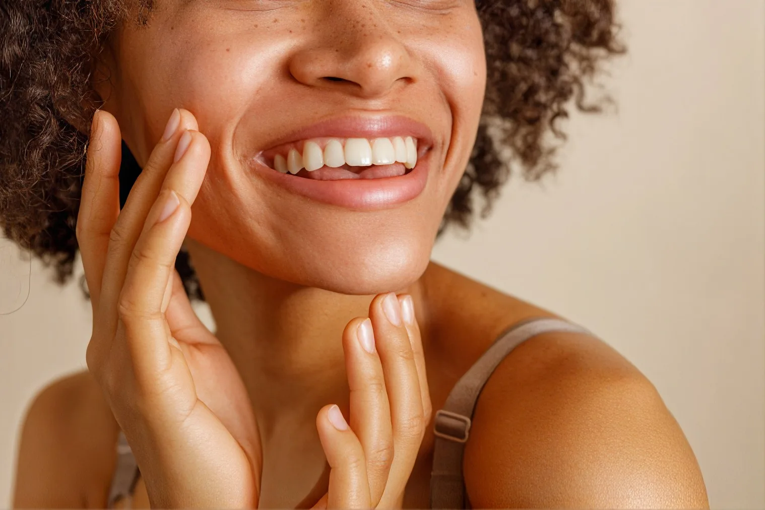 Close-up of a bright, natural-looking smile