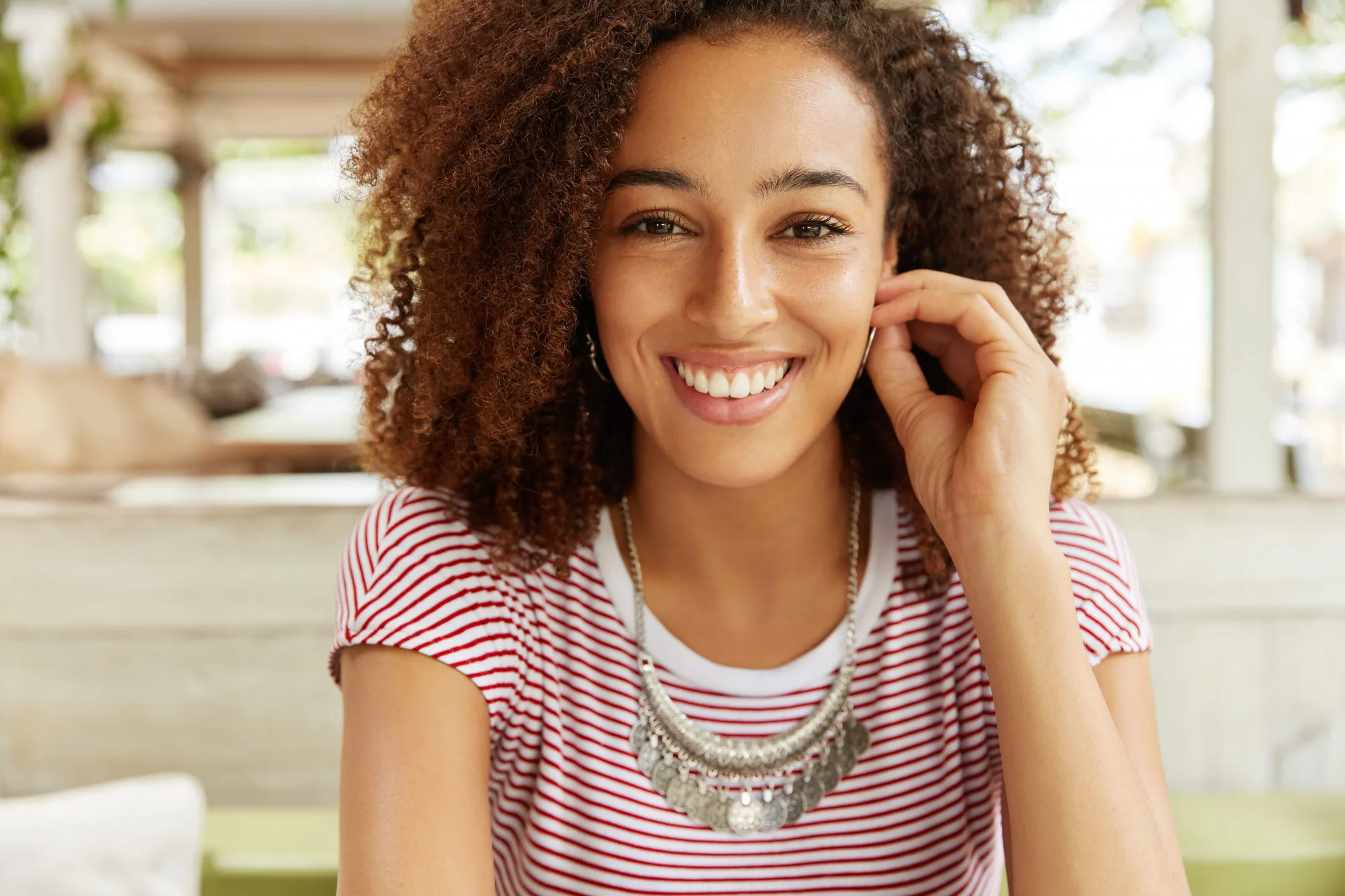 Smiling patient with healthy teeth after a general dentistry visit