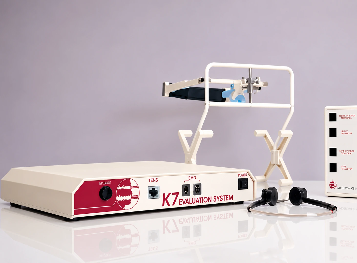 K7 Evaluation System dental device used for neuromuscular jaw evaluation at Advanced Dentistry of Collegeville